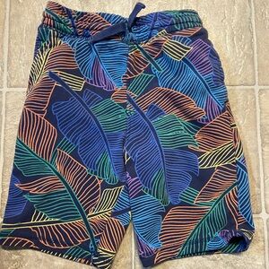 Lands' End Multicolor Leaf Print Kid’s Cotton Shorts